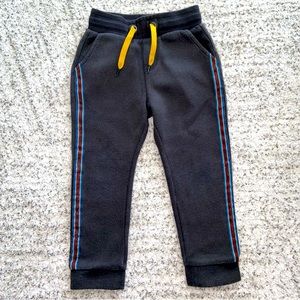 CATIMINI joggers gray colorful stripes down side cotton drawstring tapered ankle